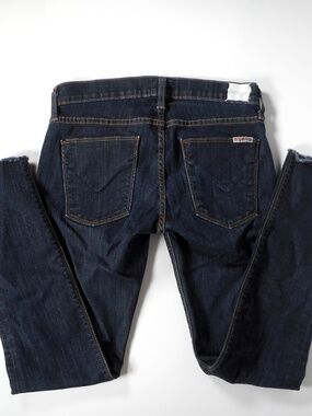 Hudson Krista 24 Super Skinny Denim Jeans Raw Hem Dark Blue USA